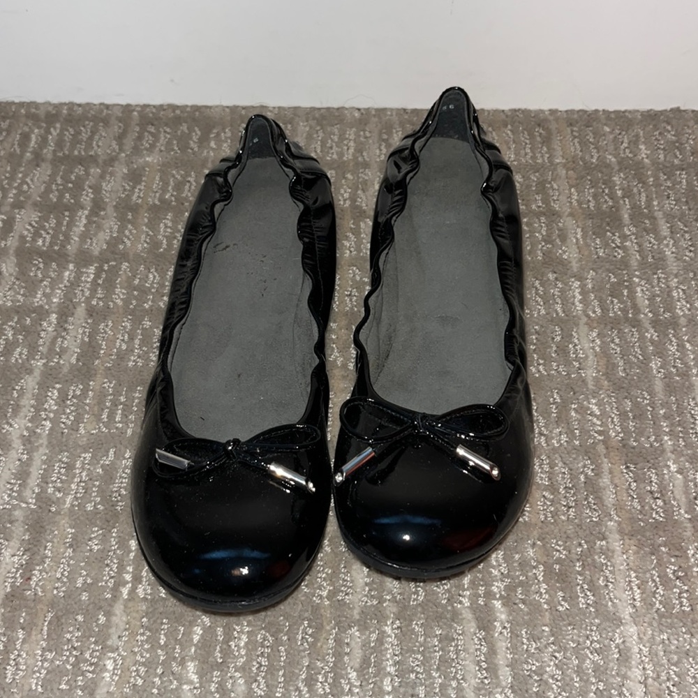 Black rhinestone Stuart Weitzman ballet flats
